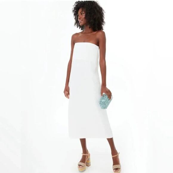 Tuckernuck Dresses & Skirts - Tuckernuck Strapless Ivory Cream White Crepe Marin Midi Long Dress Size Medium